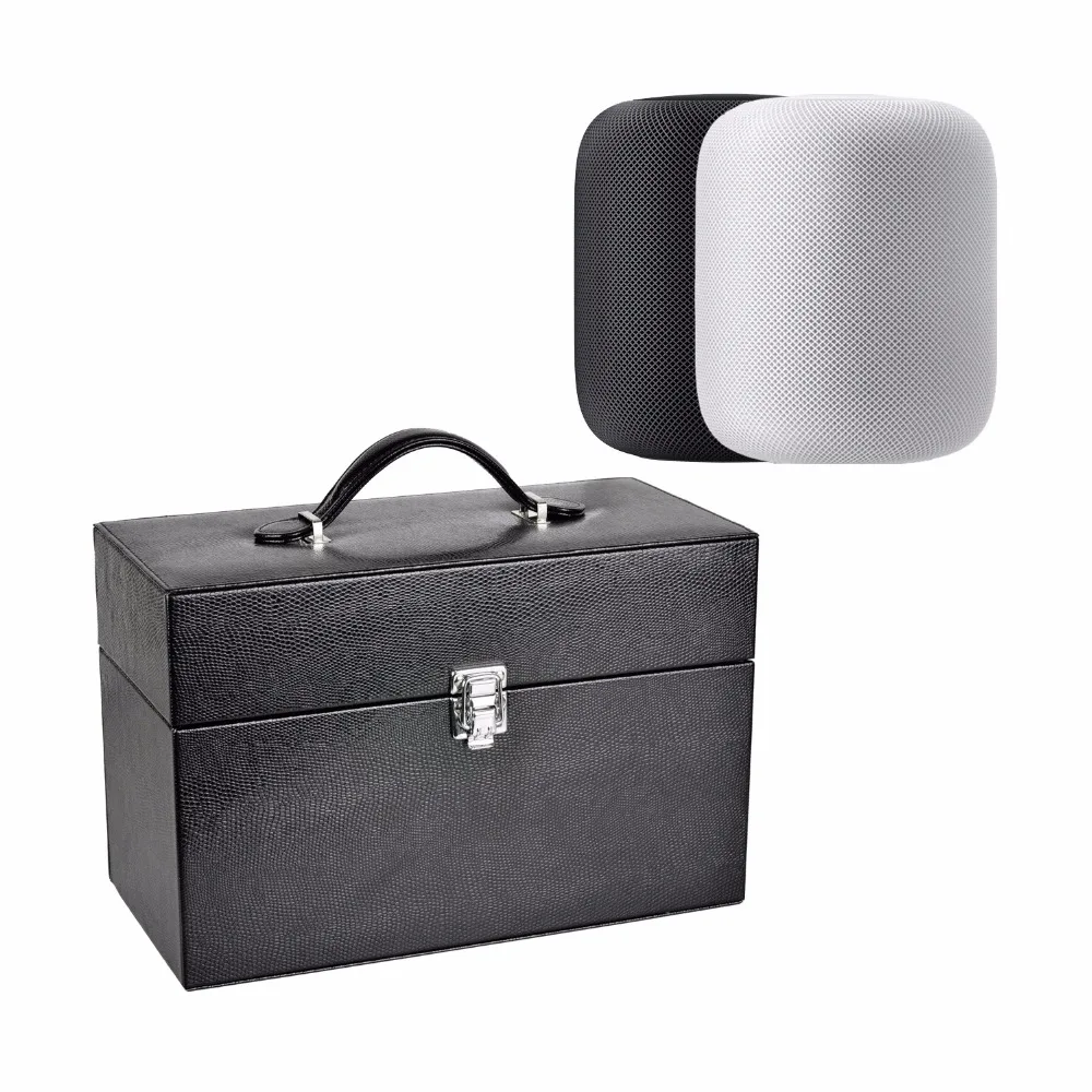 Новый портативный Splashproof перезаряжаемый PU кожаный чехол для Apple HomePod беспроводной