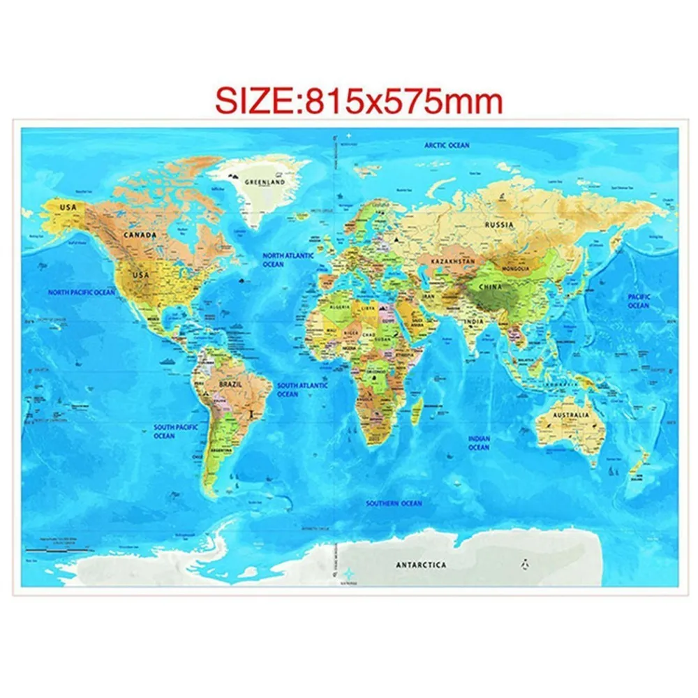 Роскошная красочная карта мира для путешествий по океану персонализированная