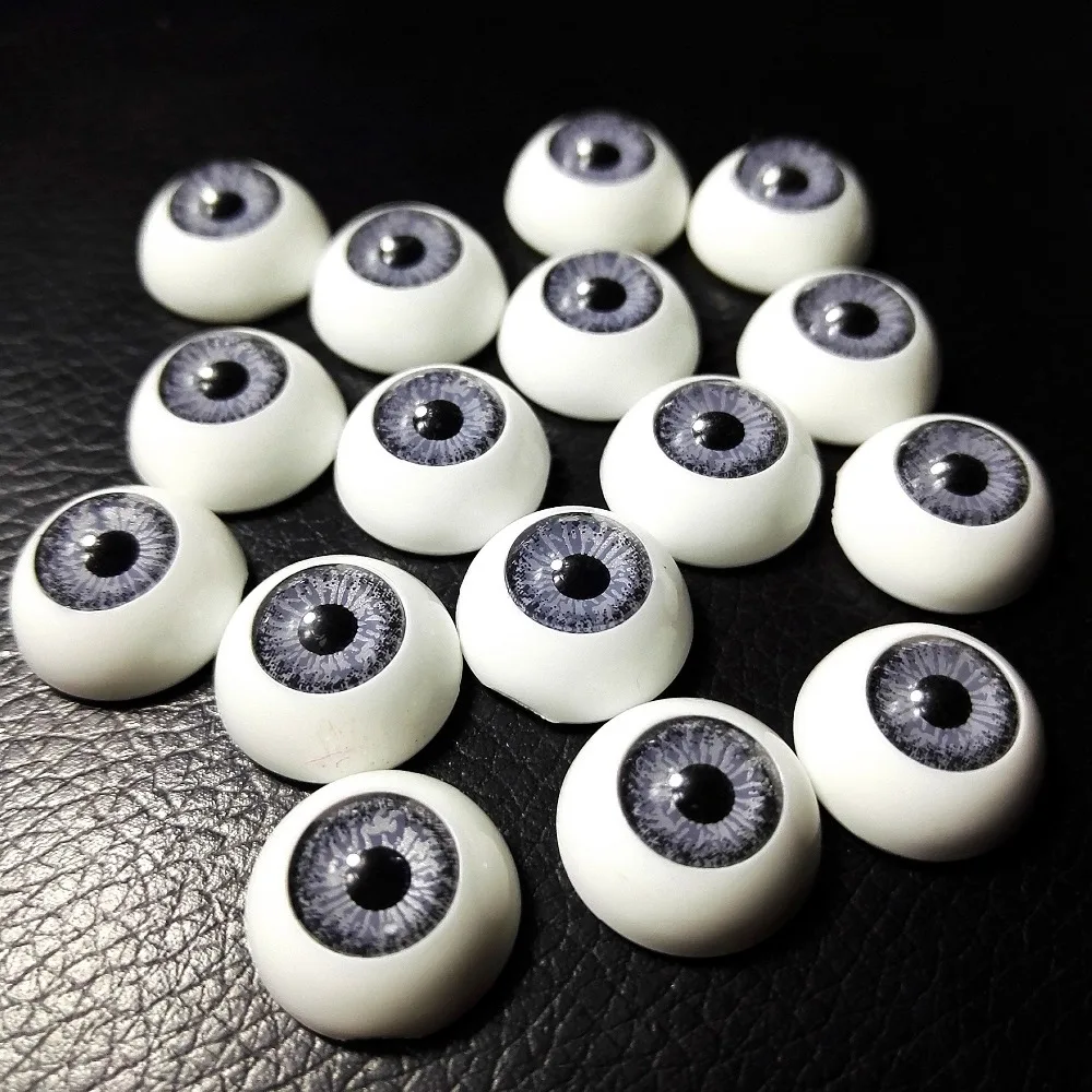 

30Pairs(60 Pcs) Wholesale Dolls Eyeball Accessories High Quality 16MM Doll Eyes Reborn Lightgray Colors Half Round Eyes Toys TR6