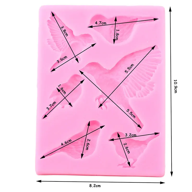 Силиконовые 3D формы с птицами украшение для торта из мастики форма помадки