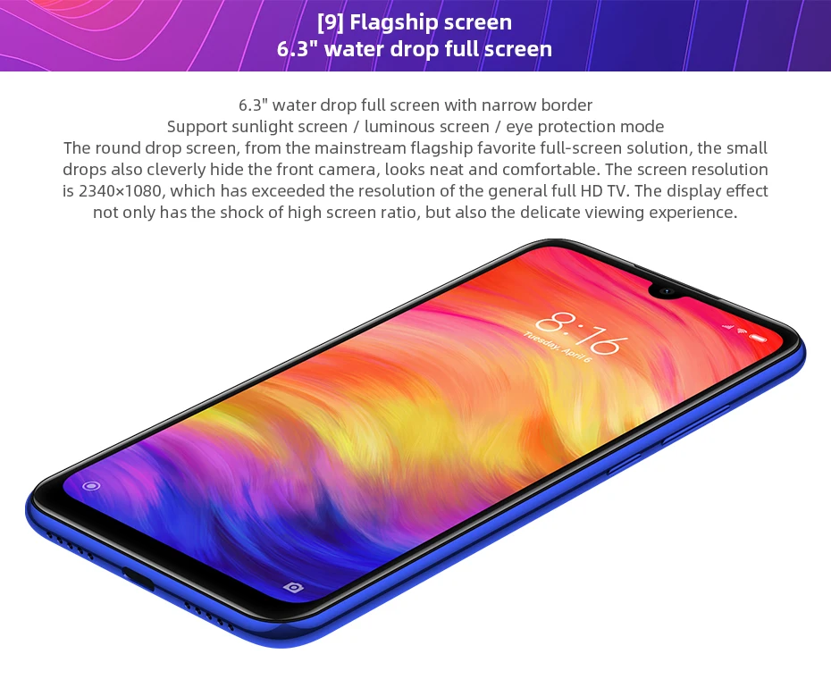 Глобальная версия Xiaomi Redmi Note 7, 4 Гб, 128 ГБ, Note7, Snapdragon 660, 48MP Двойная камера, 6,3 дюйма, полноэкранный мобильный телефон, 4000 мАч, CE FCC
