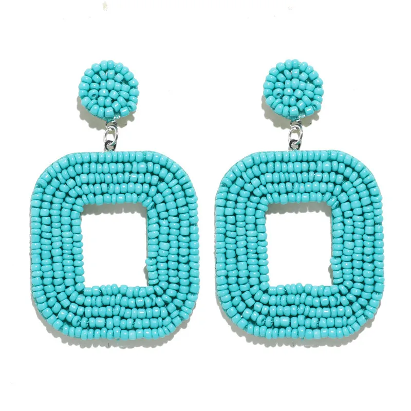 W74770 CWEEL INS Trendy Women Statement Earrings Boho Ethnic Colorful Dangle Drop Earrings Beads Tassel Fringe Party Wedding Jewelry - Окраска металла: W74770