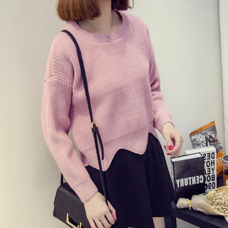 New Arrival 2018 Autumn Women Solid Knitted O Neck Sleeve Sweater Shirts Lady Hollow Ruffles Top tees women's clothing 3160 | Женская