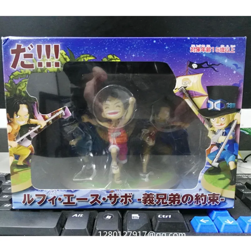 3 Pcs/Set ONE PIECE Monkey D Luffy &amp Ace Sabo Three Brothers' Agreement Scene PVC Action Figure Collectible Model Toy BOX P343 |