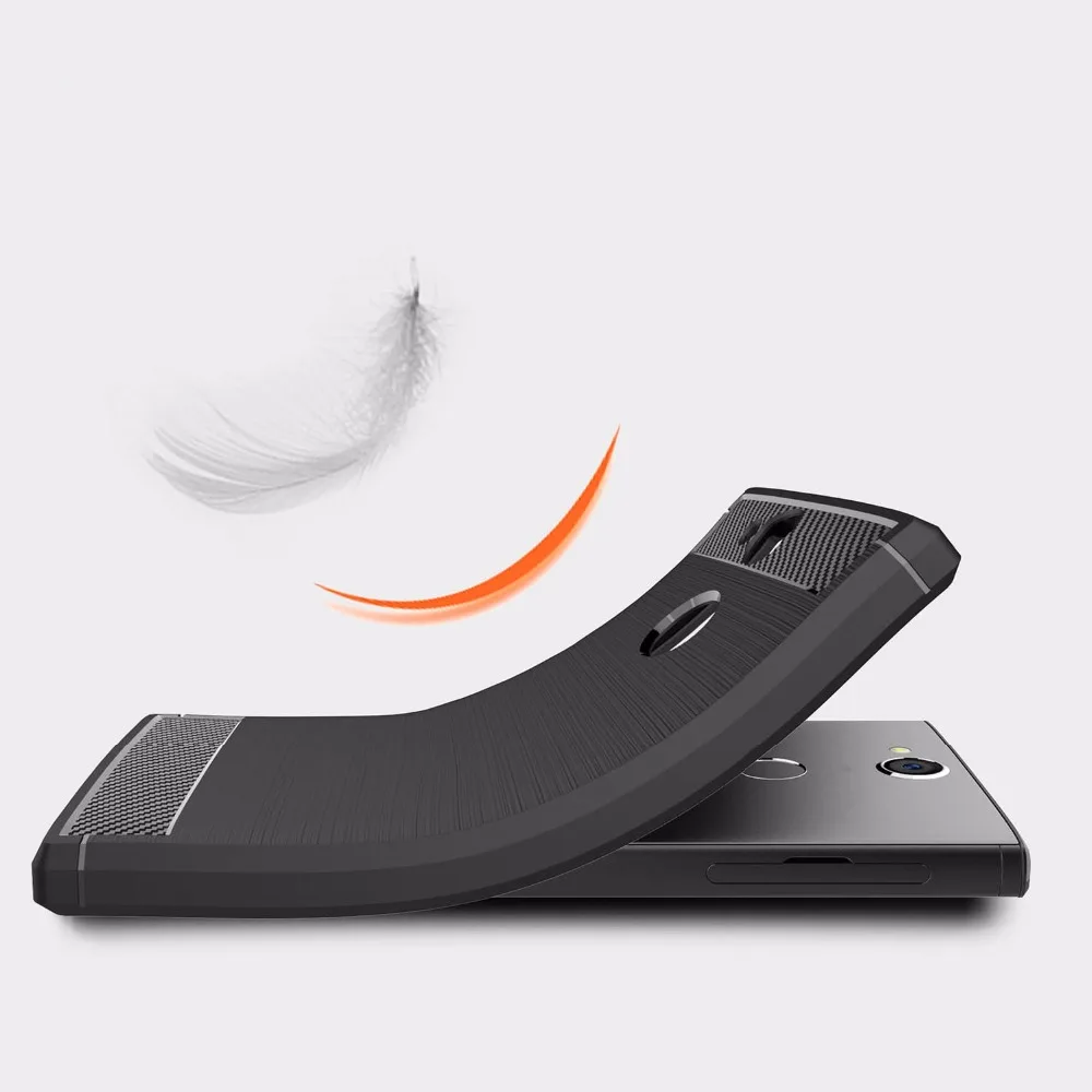 Роскошные мягкие силиконовые углеродного волокна чехол для телефона SONY Xperia