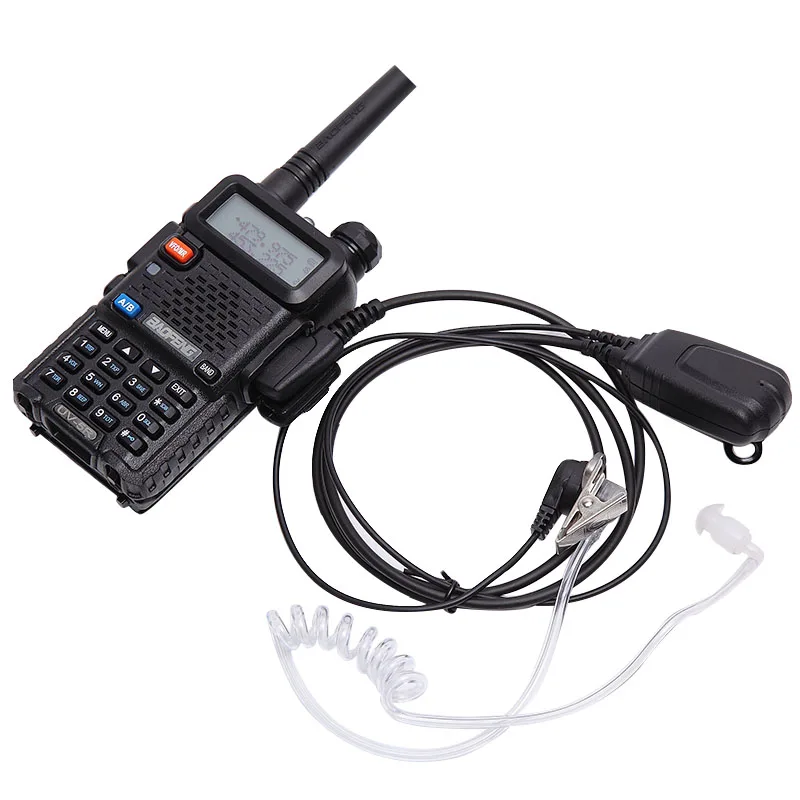 Abbree большой PTT скрытый акустический трубный наушник гарнитура для Baofeng UV 5R BF 888S