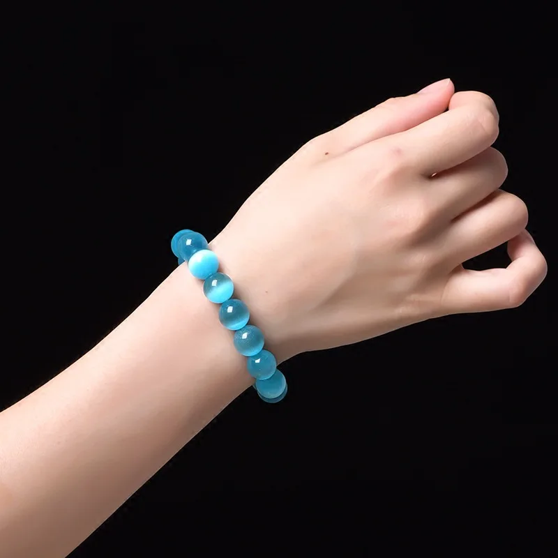 Модный Природный камень опал браслет для женщин и мужчин ручной работы плетеная