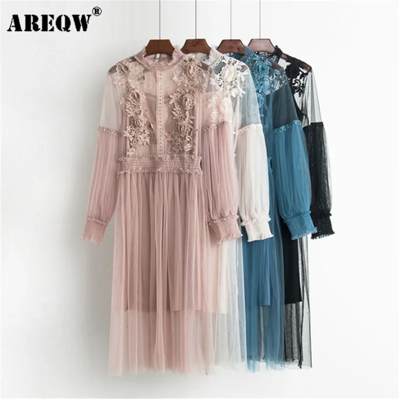 Женское платье двойка весеннее/летнее кружевное плиссированное с цветочным