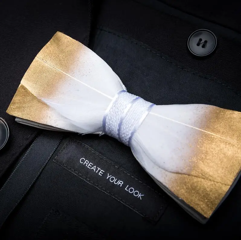 20 RBOCOTT бабочка с перьями, мужские роскошные галстуки-бабочки с коробкой, модное перо павлина, галстуки-бабочки для мужчин, деловые, вечерние, свадебные - Цвет: 20