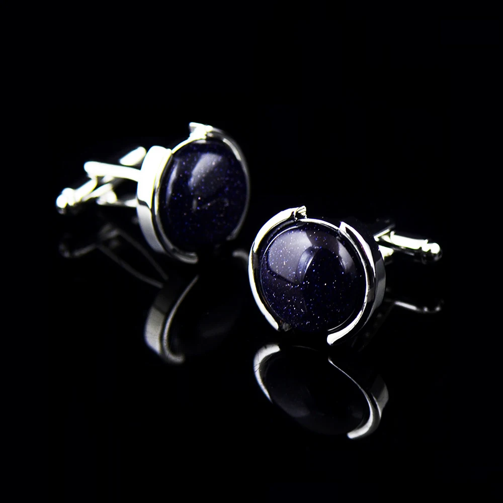 Жених свадебные бизнес мужские французские рубашки запонки Темно Синие с