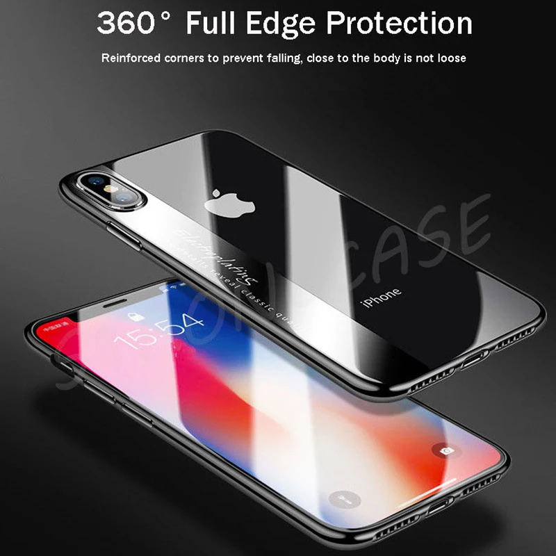 KSELF ударопрочный Прозрачный чехол для телефона iPhone 6 6S 7 8 Plus X XS Мягкий ТПУ