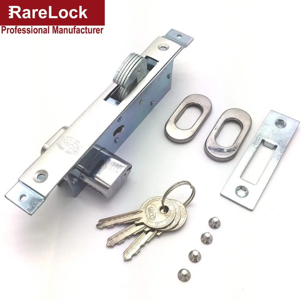 Rarelock рождественские принадлежности раздвижные двери замок с 3 ключами для спальни аксессуары для ванной комнаты DIY домашнего оборудования a