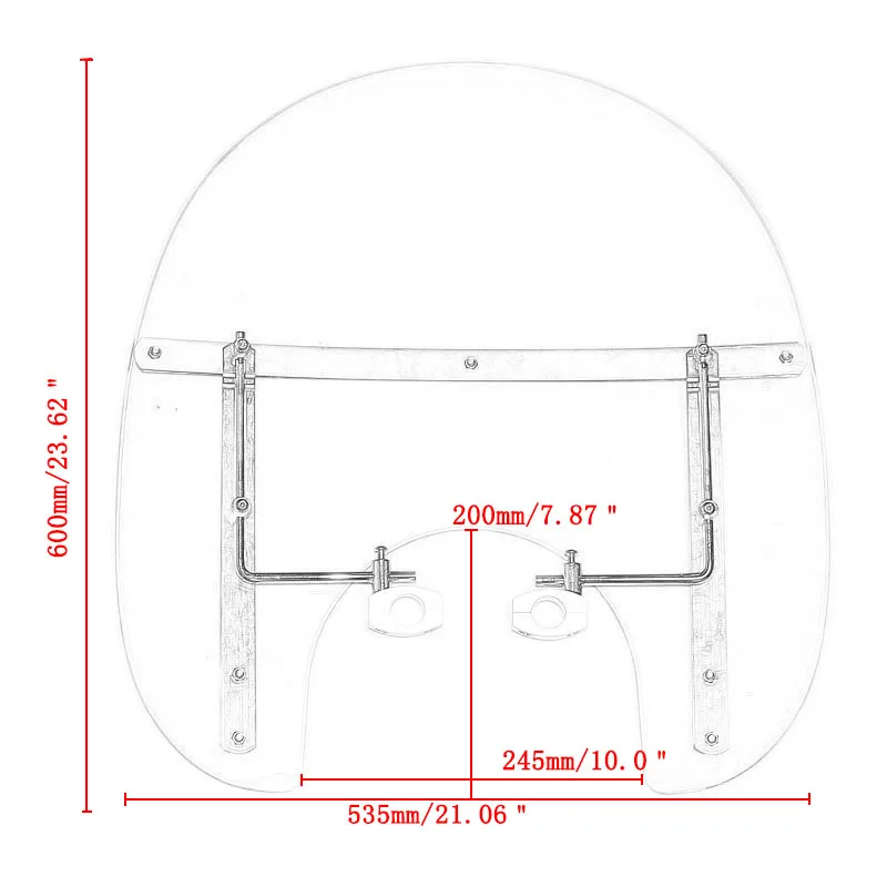 7/8'' 1'' Handlebars Deflector Clear Windshield Windscreen 24 For Harley Honda Yamaha Kawasaki Suzuki | Автомобили и
