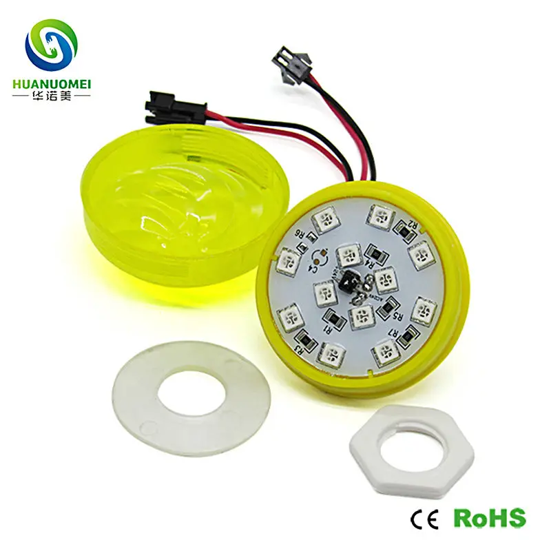 60 мм Одноцветный smd 2835 12 светодиодов, желтый светильник, Световые модули, светодиодный модуль ip68, модуль лампы 12smd с желтой спиральной крышкой