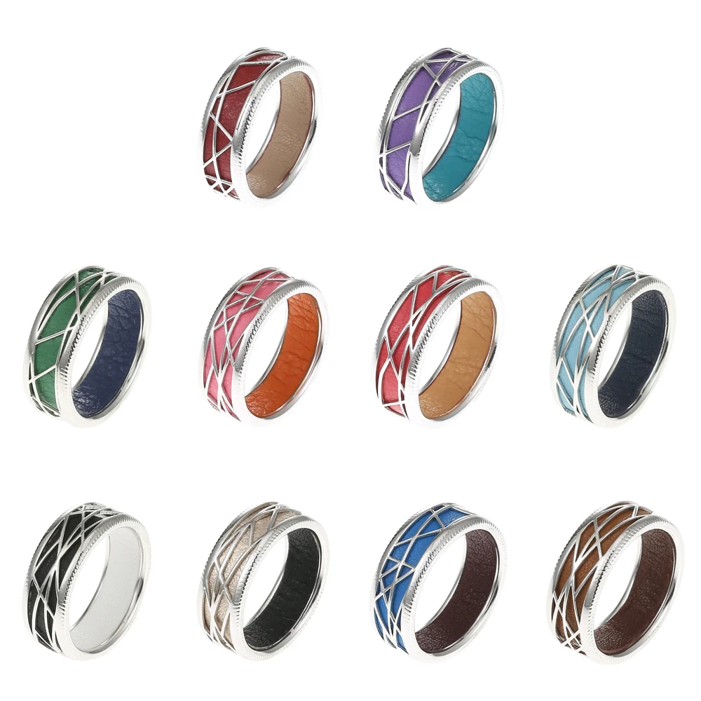 Элегантные кожаные кольца для женщин и мужчин 2019|Кольца| |
