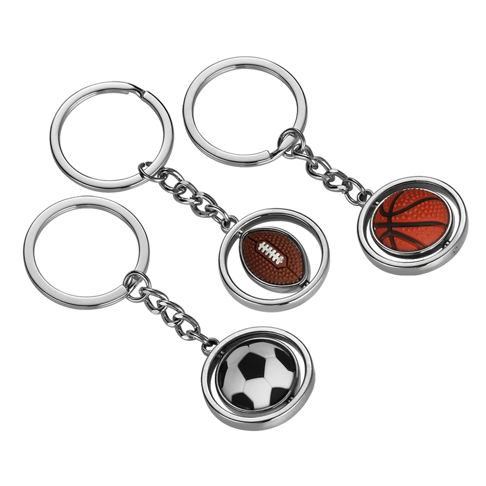 Модный автомобильный брелок из сплава для ключей держатель 3D милый вращающийся