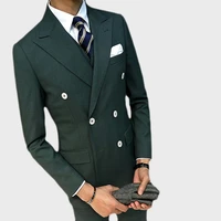 jacketvestpants double breasted dark green business suit groom tuxedos slim fit for men wedding suit 3 pcs blazer men suit