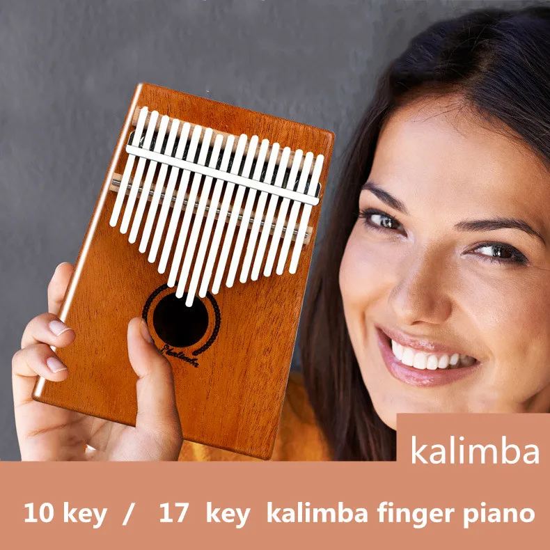 10/17 клавиша на палец Kalimba Mbira Sanza большой пианино карманный размер клавиатура с