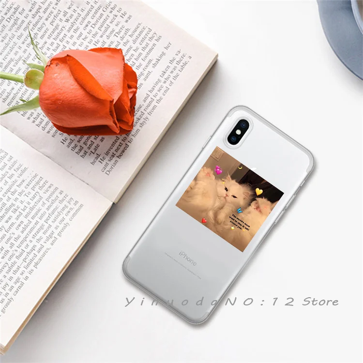 6 Yinuoda супер милый кот собака мультфильм розовый в форме сердца ты и я серия HD Прозрачный чехол для телефона для iphone 6 7 8 Plus X XS XSMax 5S - Цвет: 6
