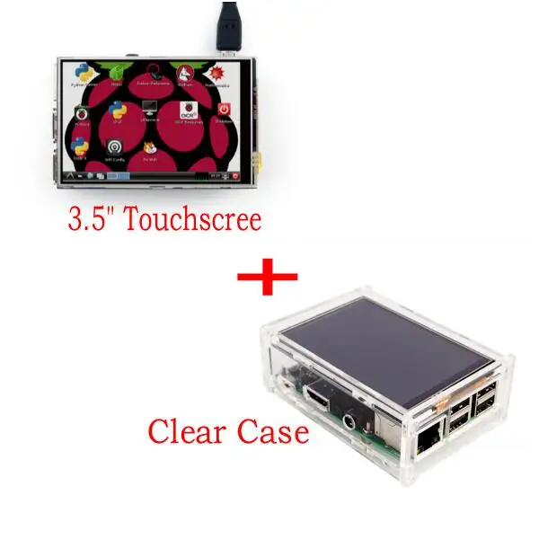 

ЖК-дисплей 3,5 "TFT с сенсорным экраном и стилусом для Raspberry Pi 2 Pi 3 + акриловый прозрачный чехол