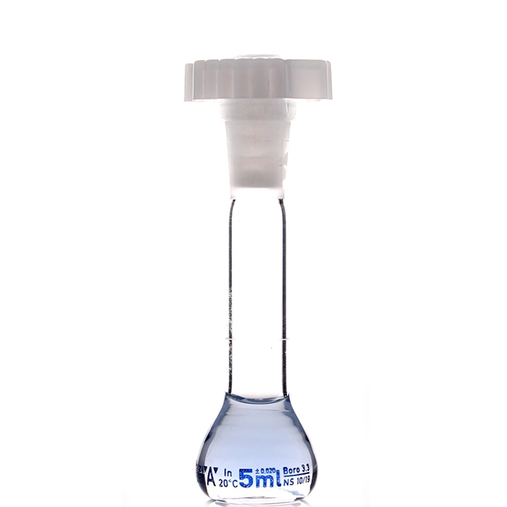 5ml Transparent Lab Borosilicate Glass Volumetric Flask with plastic Stopper Office Chemistry Clear Glassware Supply | Канцтовары для