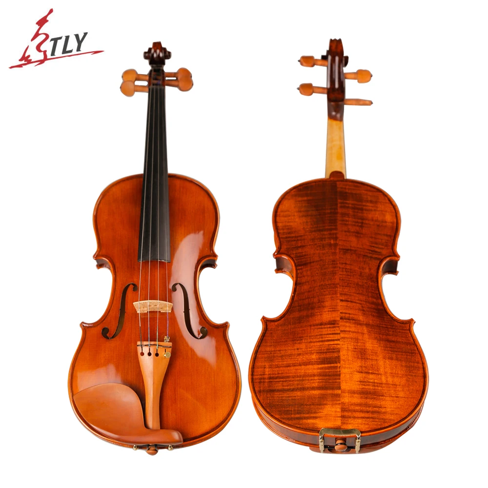 Enlarge TONGLING Brand Handmade Antique Violin Natural Stripes Maple Hand-craft Oil Varnishing Violino Jujube Fitted