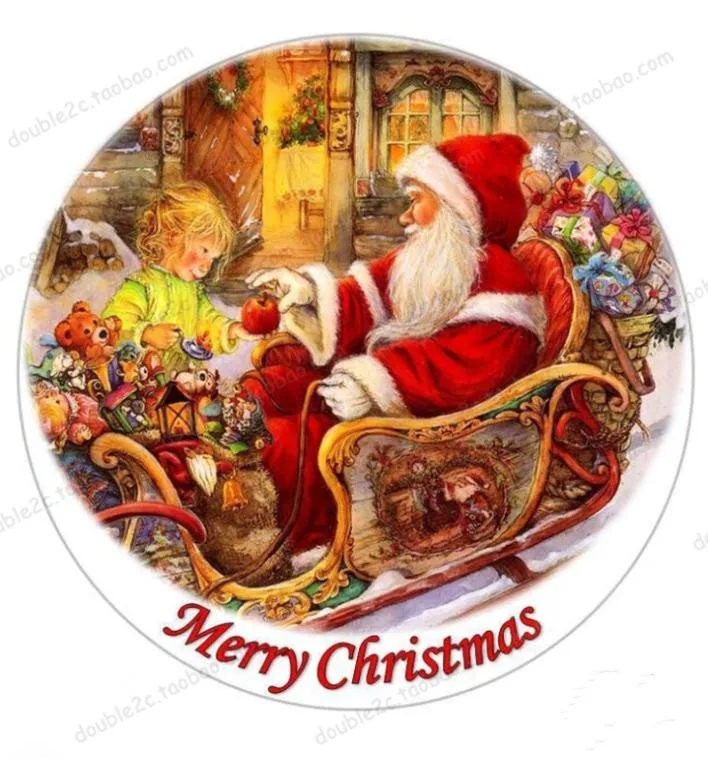 Съедобная бумага для торта 8 дюймов Рождественская Вафля Санта Клауса съедобная