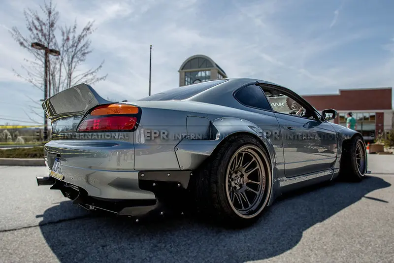 Для Nissan S15 Silvia СТЕКЛОВОЛОКНО FRP ROB СТИЛЬ заднее крыло комплект обшивки гоночная