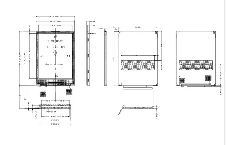 5 шт./лот Новый 2 дюймовый tft LCD ILI9341 FPC 37PIN с сопротивлением сенсорный экран модуль