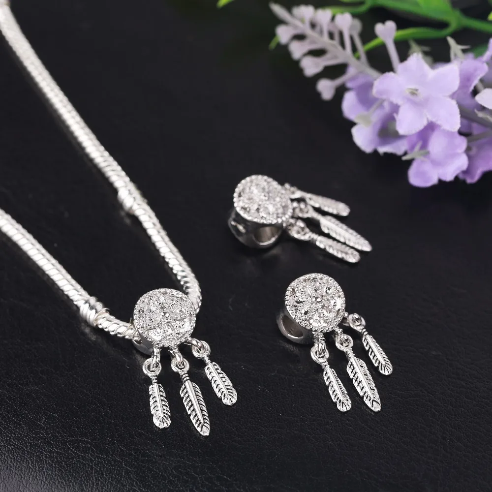 Подвеска духовный кулон в виде Ловца снов из бусин браслет с посеребренным