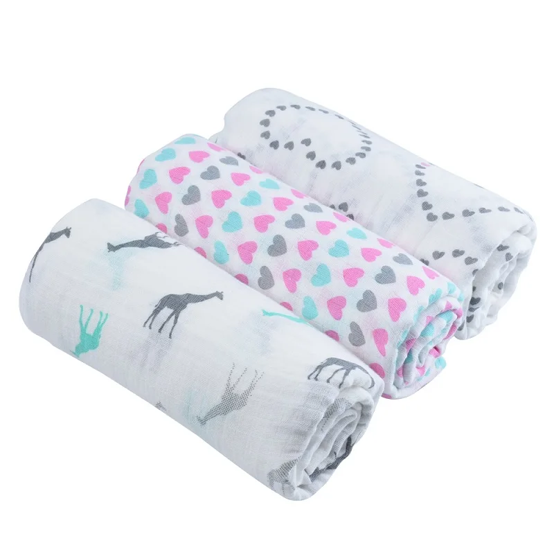 Розовый EGMAOBABY/комплект из 3 предметов, 120x120 см, муслиновое хлопковое детское Пеленальное Одеяло, Пеленальное полотенце для новорожденных, детское полотенце, обертывание - Цвет: Розовый