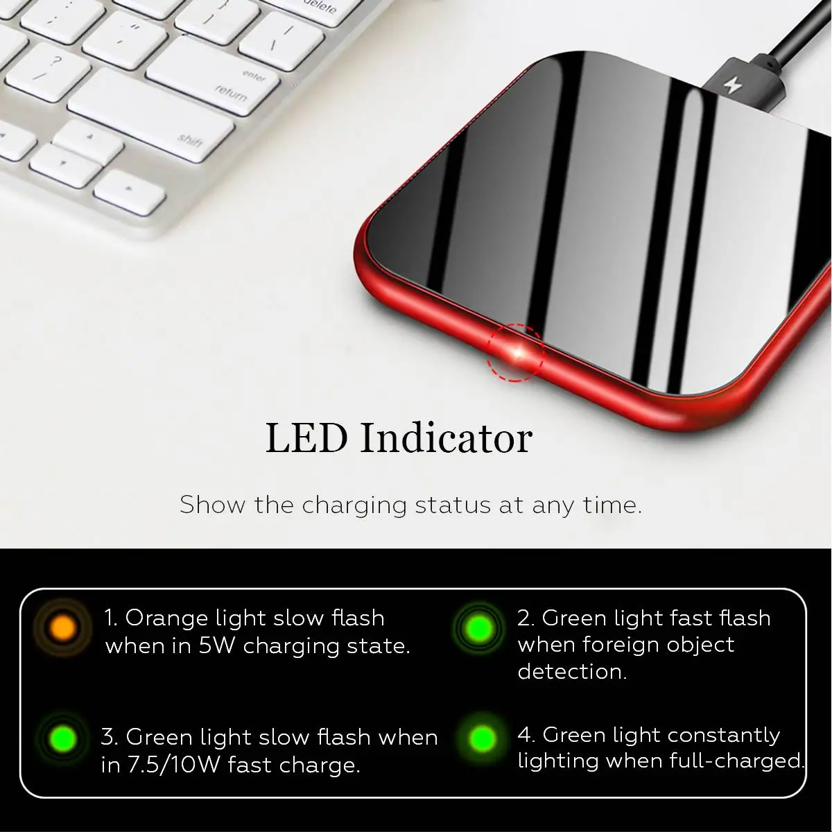 Быстрое беспроводное зарядное устройство ультратонкое 5/7. 5/10 Вт Qi Беспроводное