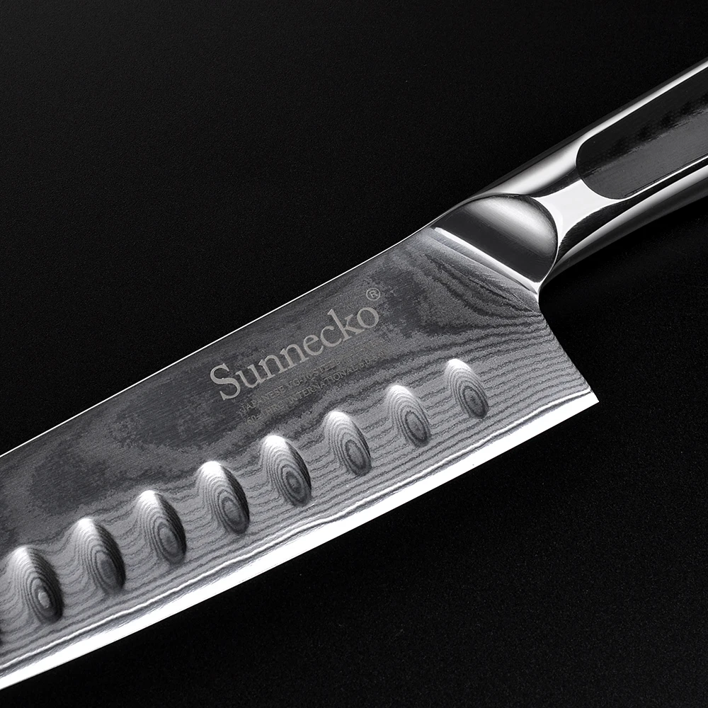 SUNNECKO Премиум 7 дюймов нож Santoku Дамасская сталь японский VG10 ядро лезвие кухонные