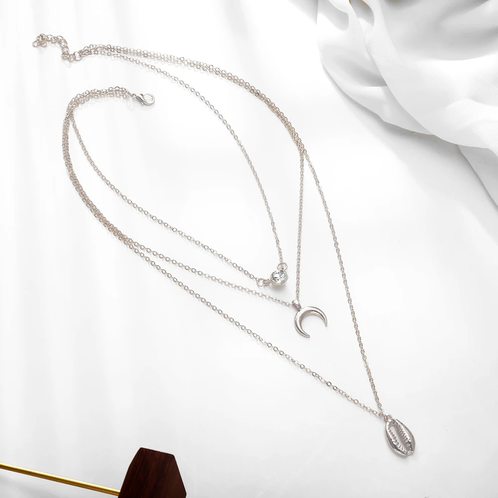 Серебряное жемчужное многослойное ожерелье с подвеской ювелирные изделия колье