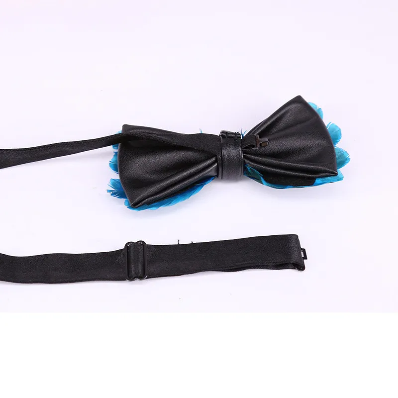 Hlinayi натуральный синий перо птичье перо Банкетный ночной клуб свадебный жених галстук-бабочка мужской свадебный красный галстук-бабочка