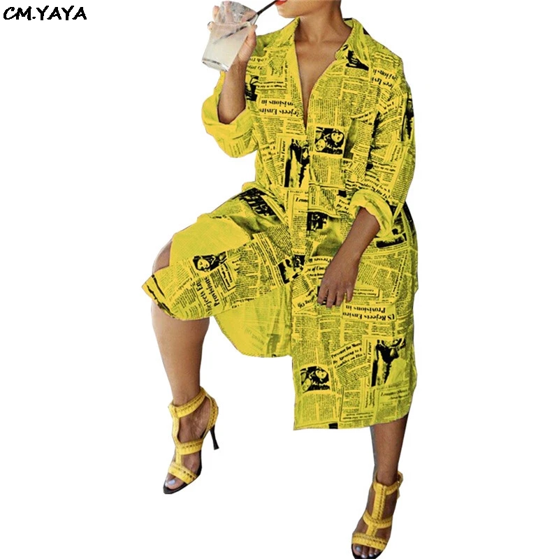 Женская летняя блузка с принтом газет и надписью длиной до середины икры на