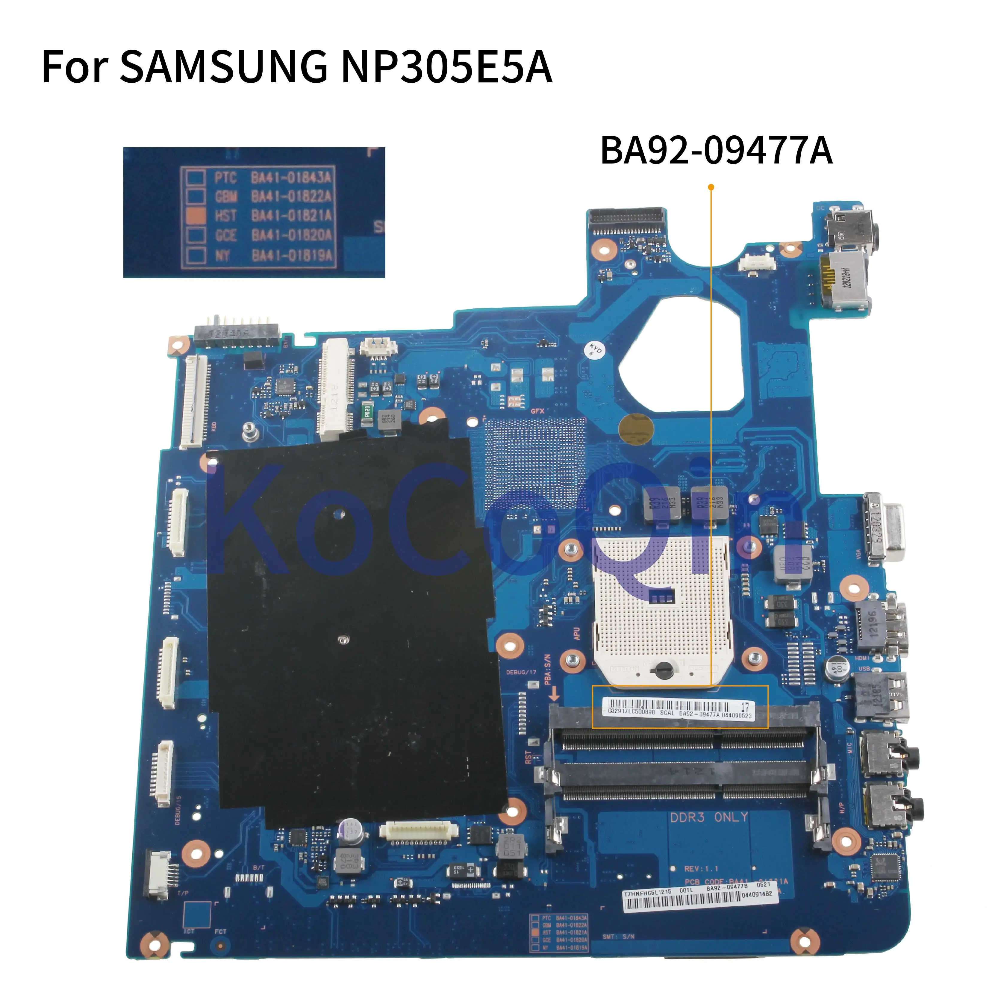 KoCoQin материнская плата для ноутбука SAMSUNG NP305E5A NP305E7A материнская плата BA41-01843A BA92-09477A