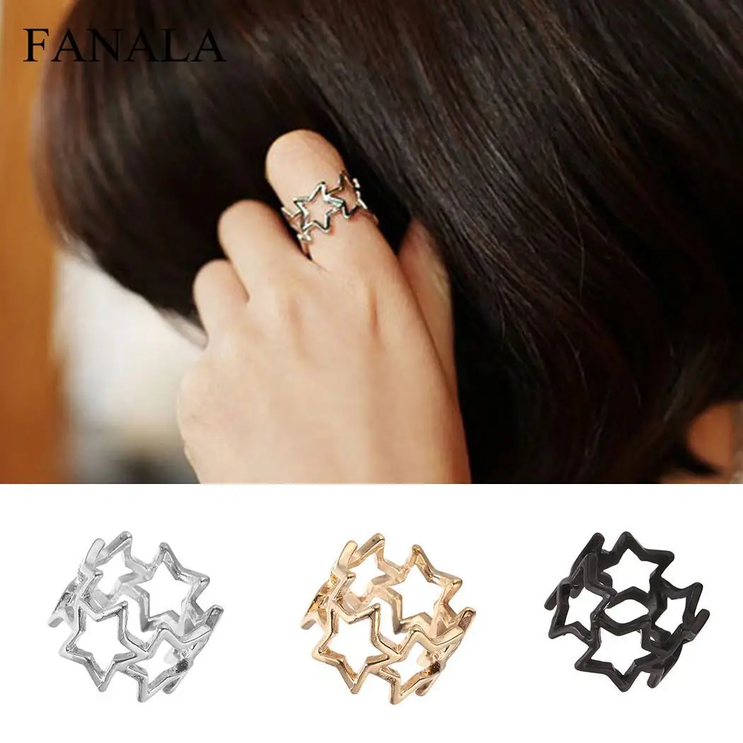 Finger Casual Hollow Out Five-Pointed Star Ring Index Women | Украшения и аксессуары