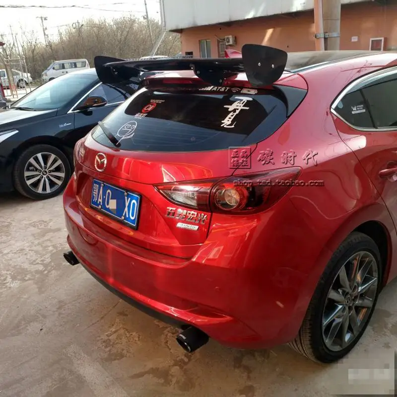 Настоящее углеродное волокно спортивный автомобиль задний GT Спойлер Крыло для Mazda 3 AXELA хэтчбек