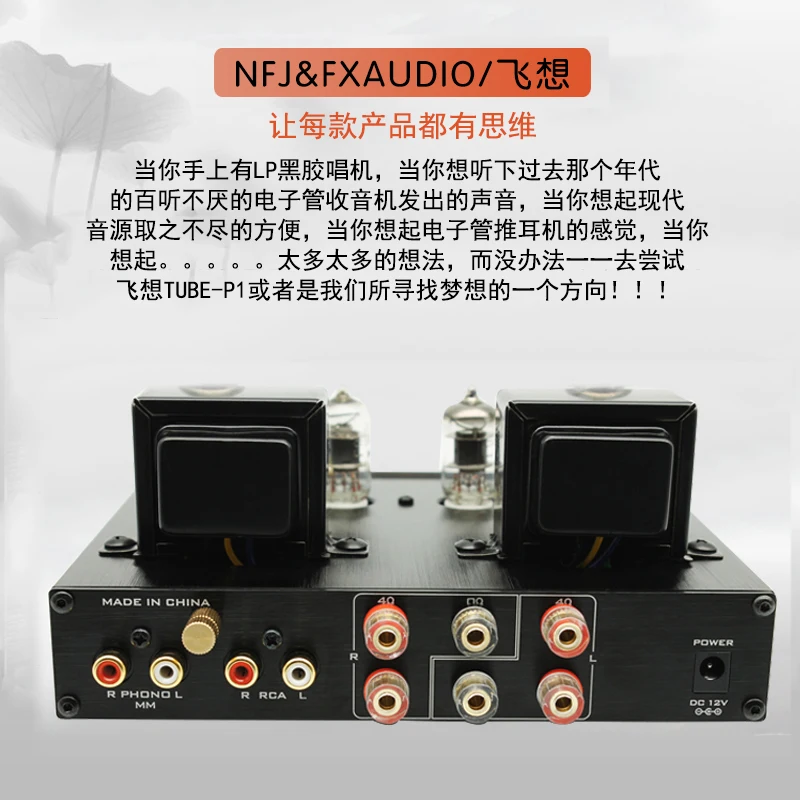 FX-Audio TUBE-P1 односторонний электронный ламповый 6J1+ 6P1 мини Настольный усилитель мощности/6,35 мм аудио усилитель для наушников 2,5 Вт* 2