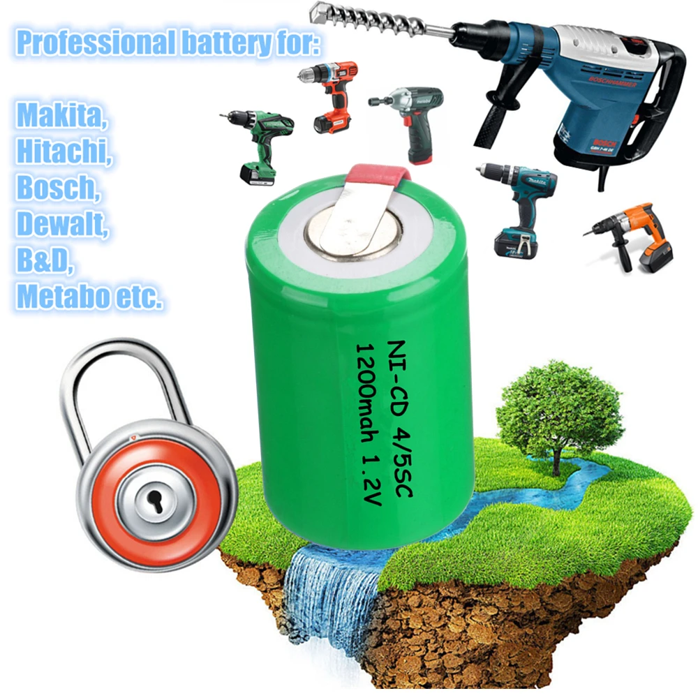 Real capacity 35 pcs 4/5SC 1200mah 1.2v battery NICD rechargeable batterie for makita bosch B&D Hitachi metabo dewalt power tool |
