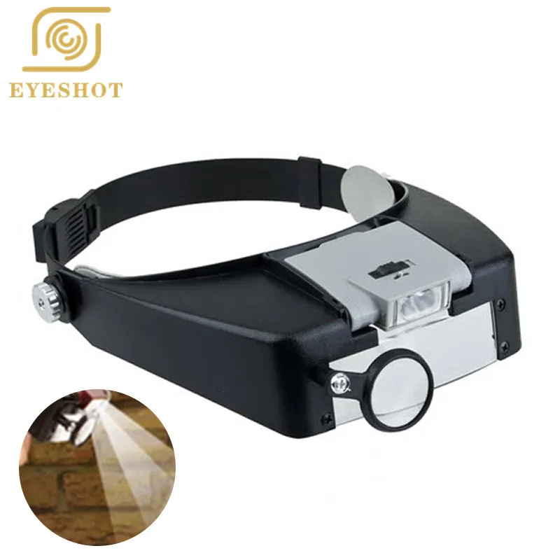Головная повязка EYESHOT 1.5X/3X/6.5X/8X лупа с увеличительным стеклом для объектива лупа со светодиодный светильник для рукоделия/ремонта