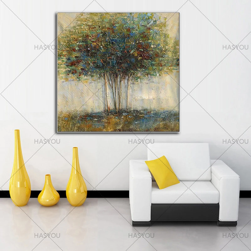 

Unframed 100% High Quality Hand Painted Oil Painting Tree Canvas Paint Large Wall Art Decor Pictures For Bedroom Living Room