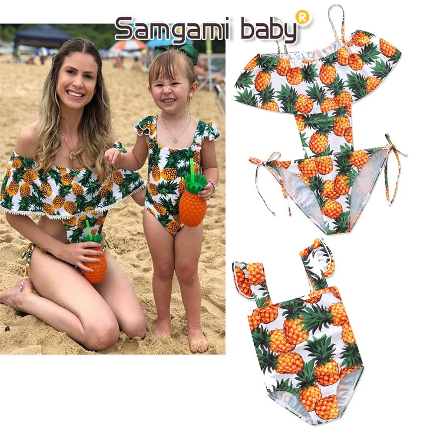 Купальники SAMGAMI для маленьких девочек летняя семейная одежда мамы и меня