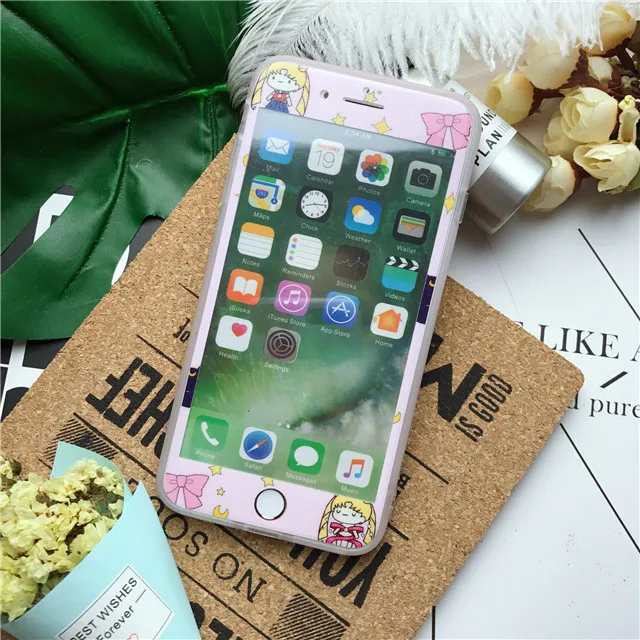 35 Мультфильм Сейлор Мун My Melody узор закаленное стекло для iPhone 7 8 Plus защита экрана защитное стекло пленка для iPhone X XS - Цвет: 35