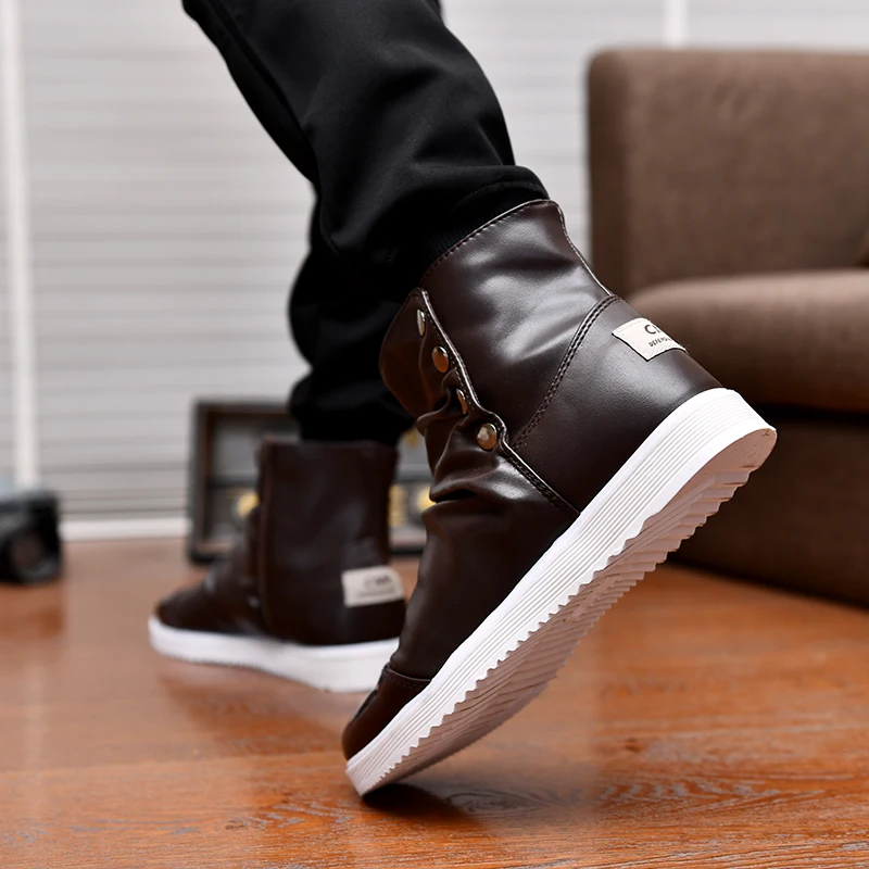 Популярная обувь новейшие модные ботинки мужские осенние слипоны на плоской