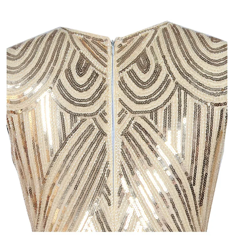 Женское платье с бахромой украшенное стразами и блестками модель 1920 s оборками в