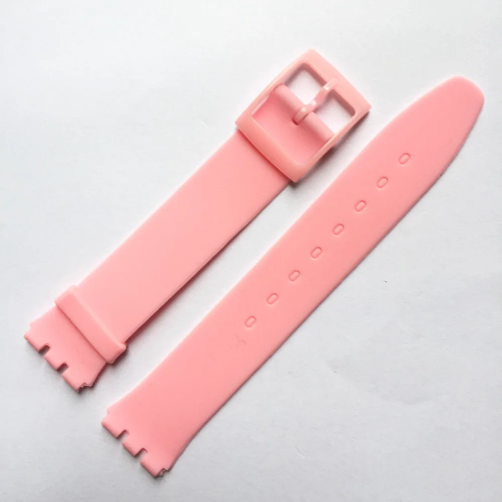 Ультра-тонкий ремешок для часов Swatch кожаный ремешок штырь на замену Пряжка 16 мм силиконовый резиновый браслет красный синий черный белый ремешок для часов