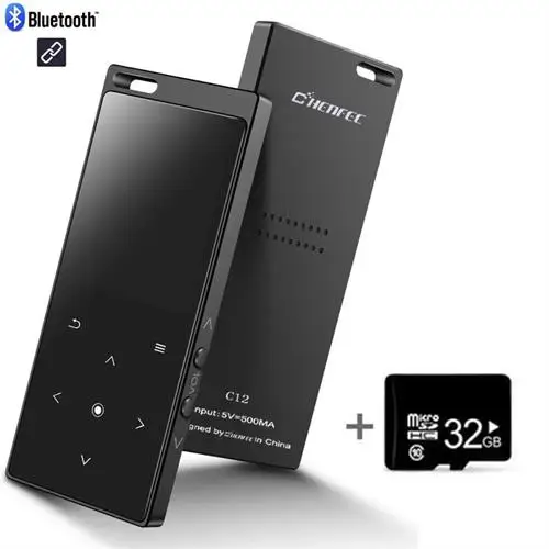 Mp4 плеер Bluetooth 4,1 Встроенный динамик Сенсорная Кнопка 8 ГБ/16 ГБ с экраном 1,8 дюйма музыкальный плеер без потерь с fm-видео плеером - Цвет: Black add 32G TFCard