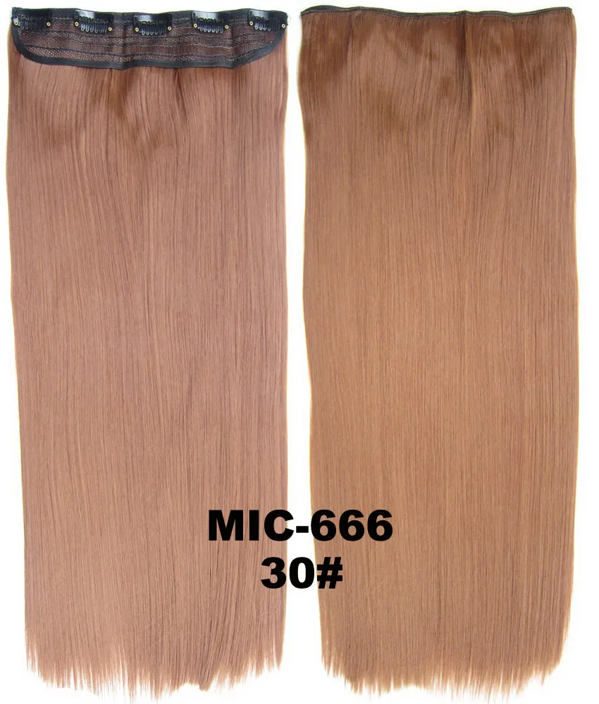 MIC666 Color 30 10 шт./лот Прямой зажим на синтетических волосах ломтик волос 5 клипов термостойкие Наращивание волос 24 дюйма, 100 г MIC-666 - Цвет: MIC666 Color 30